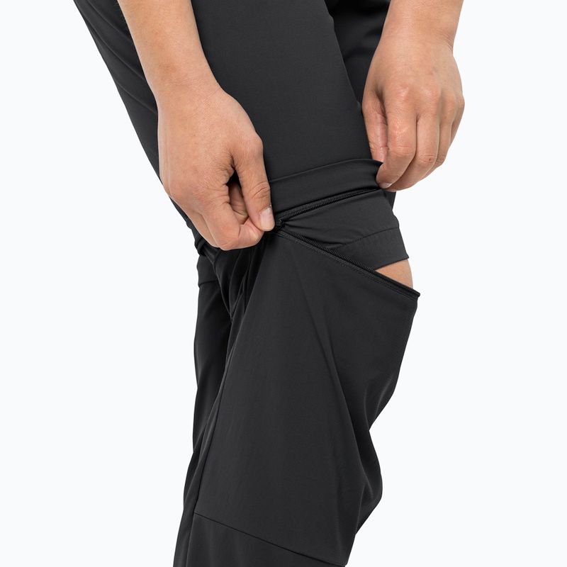 Pantaloni softshell da donna Jack Wolfskin Glastal Zip Off nero 4