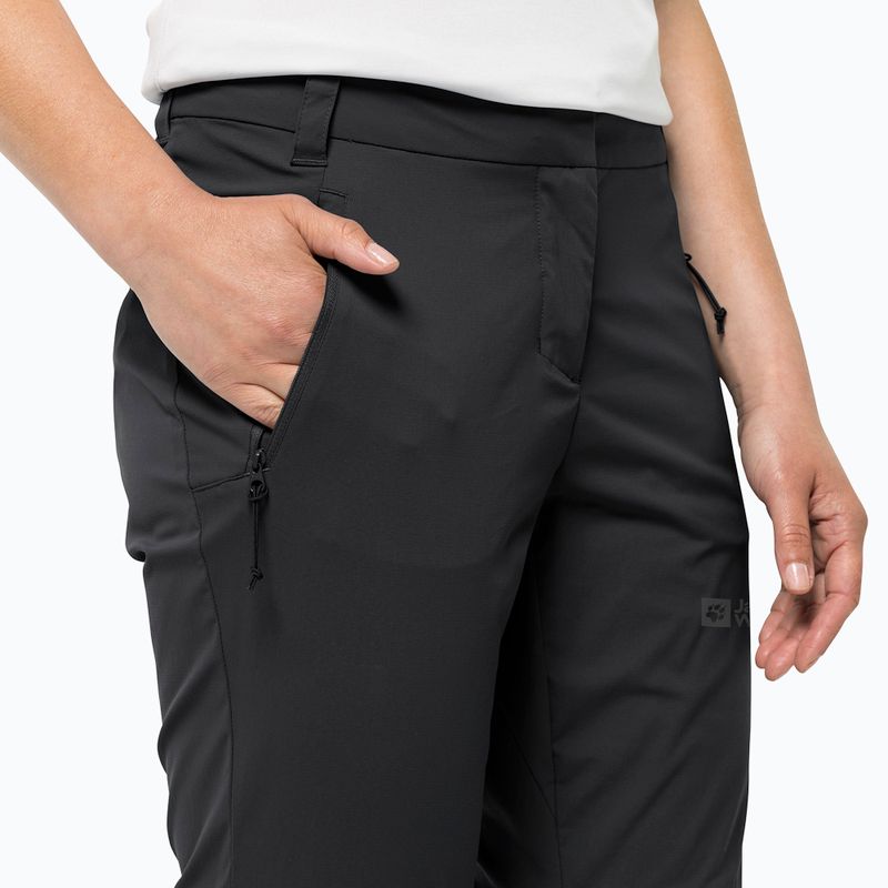 Pantaloni softshell da donna Jack Wolfskin Glastal Zip Off nero 5