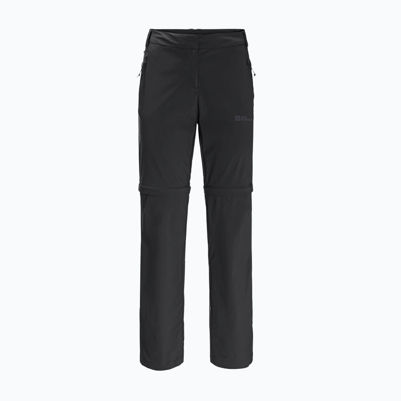 Pantaloni softshell da donna Jack Wolfskin Glastal Zip Off nero 6