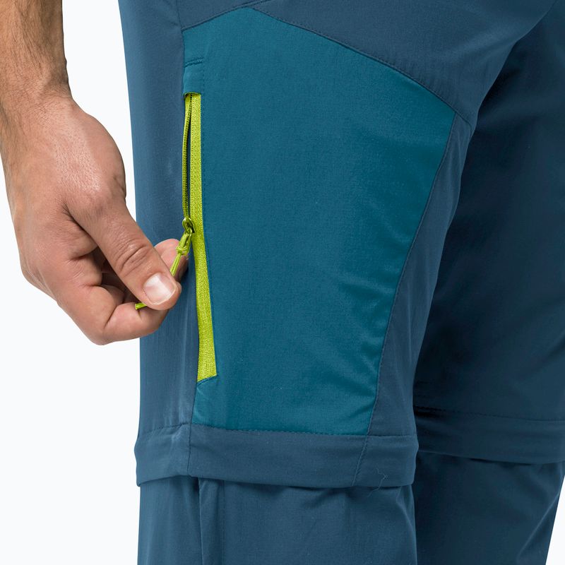 Pantaloni softshell da uomo Jack Wolfskin Glastal Zip Away mare scuro 5