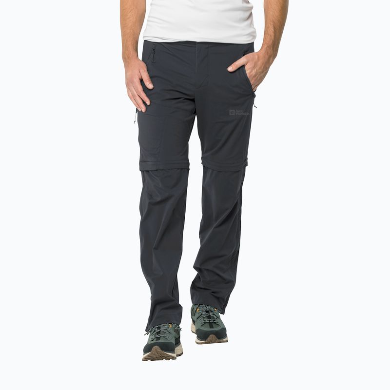 Jack Wolfskin pantaloni softshell da uomo Glastal Zip Away phantom