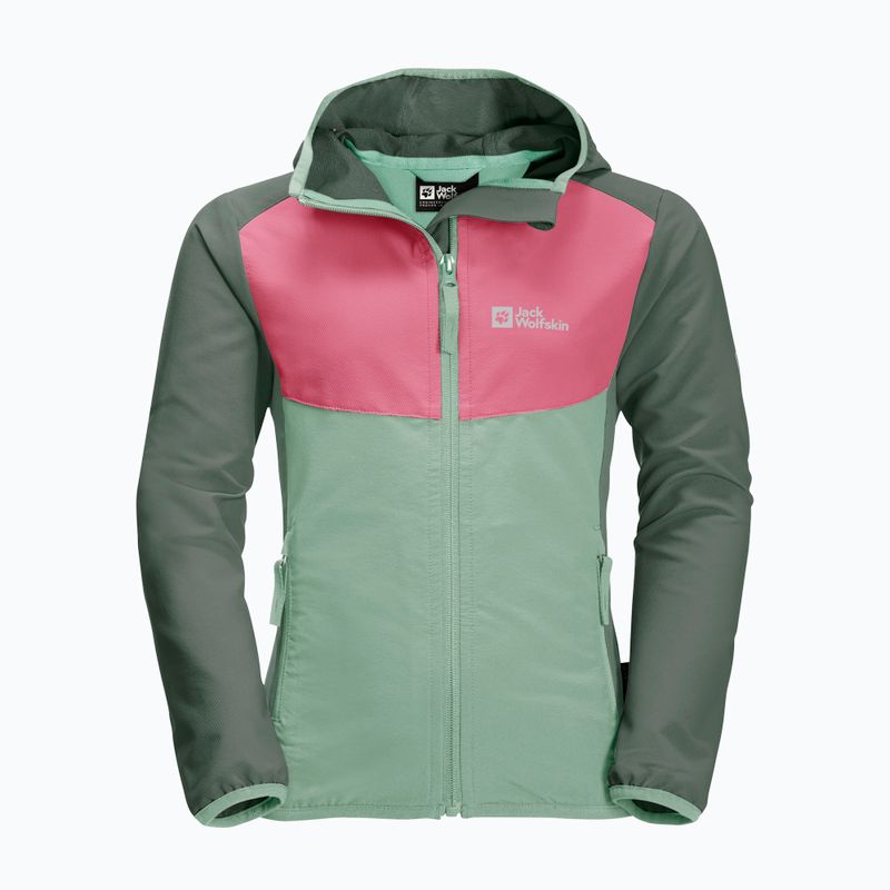 Giacca softshell Jack Wolfskin da bambino Turbulence verde granito
