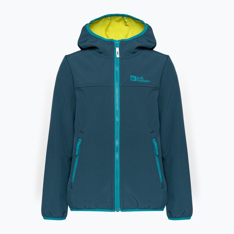 Jack Wolfskin Fourwinds Jacket Giacca softshell da bambino mare scuro