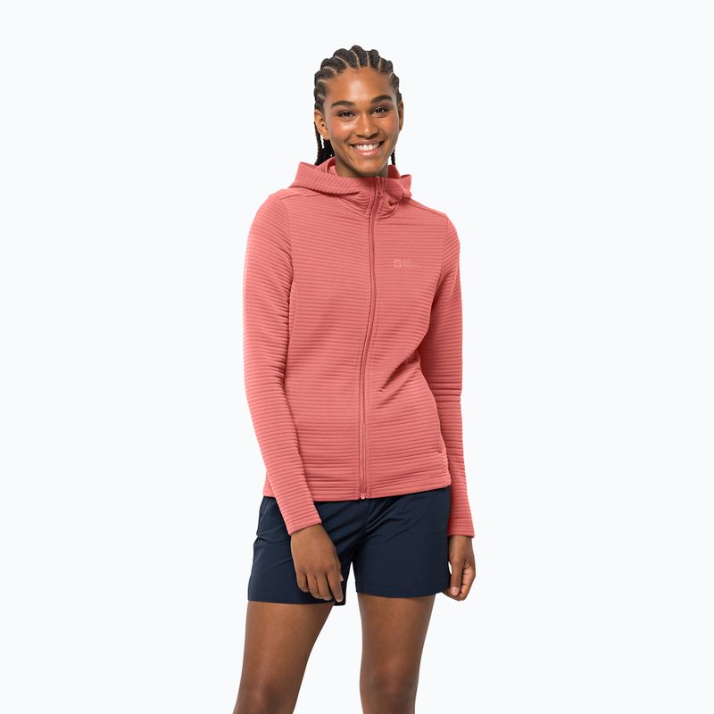 Giacca da trekking da donna Jack Wolfskin Modesto con cappuccio rosa sbiadito