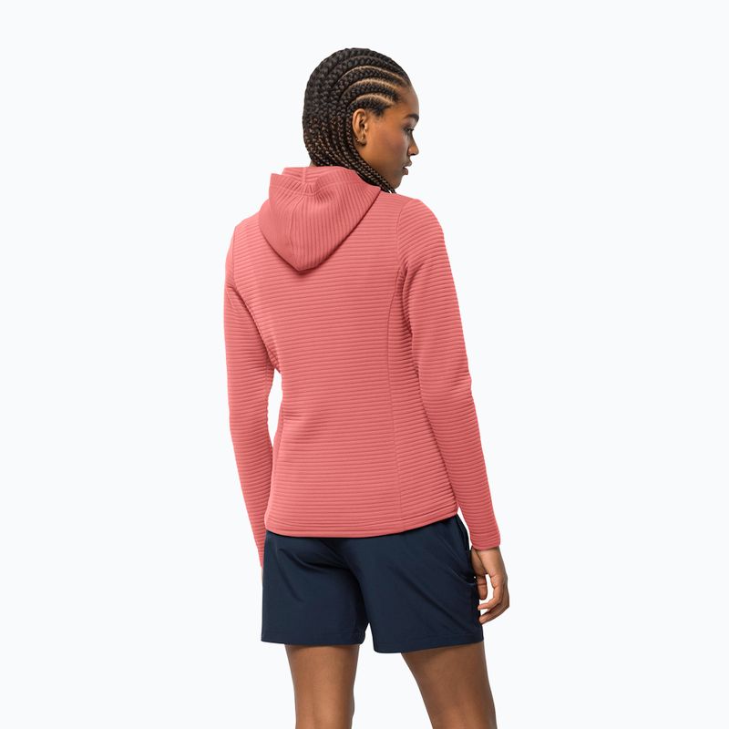 Giacca da trekking da donna Jack Wolfskin Modesto con cappuccio rosa sbiadito 2