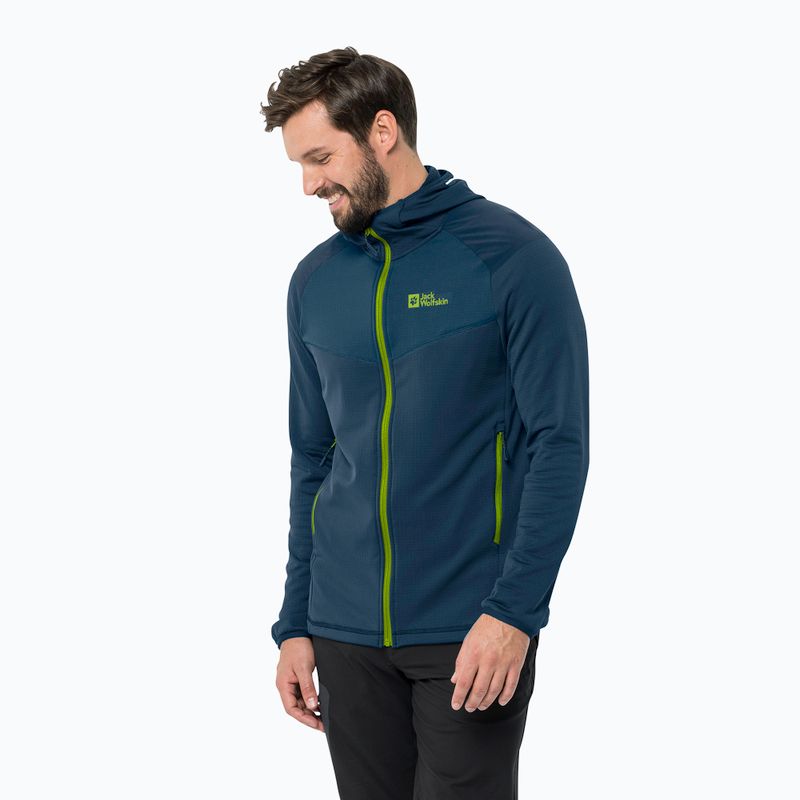 Giacca da trekking da uomo Jack Wolfskin Kolbenberg con cappuccio FZ mare scuro