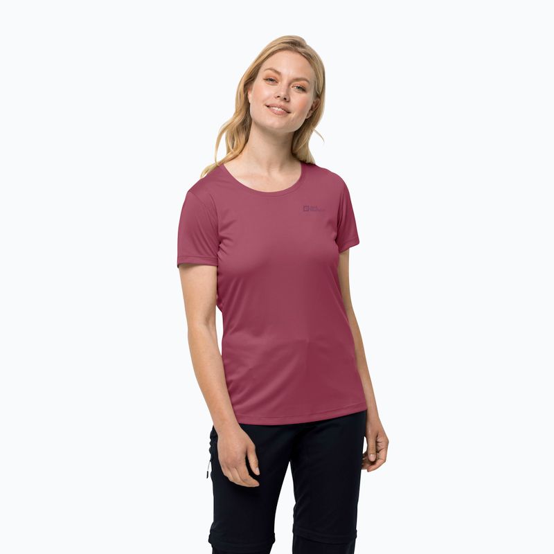 Jack Wolfskin T-shirt trekking donna Tech rosso sangria