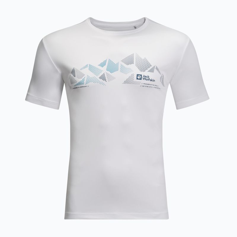 Maglietta da trekking Jack Wolfskin Peak Graphic da uomo, nuvola bianca 4