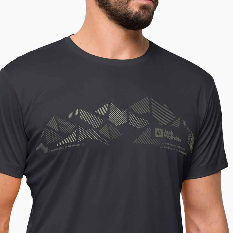 Maglietta da trekking da uomo Jack Wolfskin Peak Graphic phantom 3
