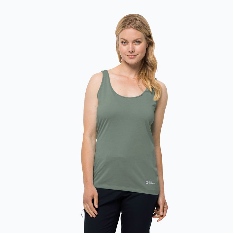 Maglietta da trekking Jack Wolfskin donna Pack & Go Tank verde picnic