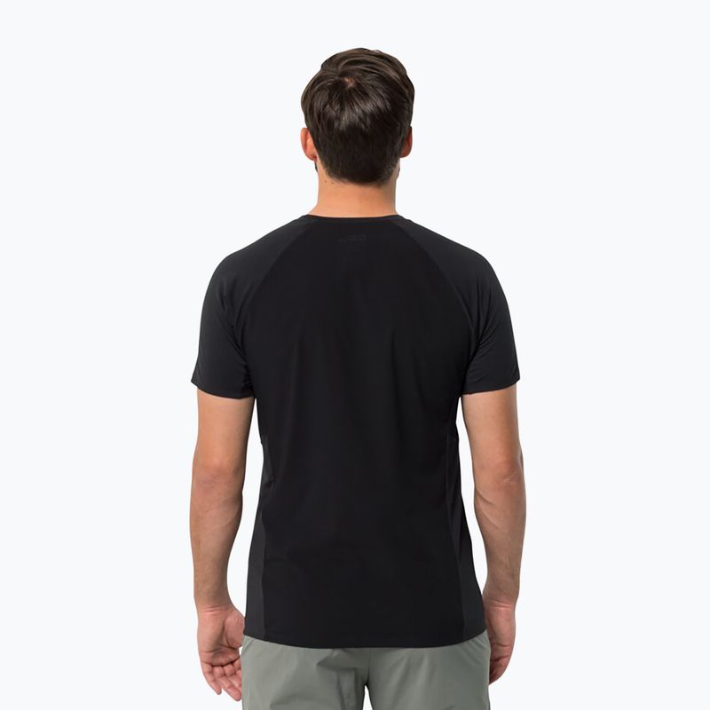 T-shirt da trekking Jack Wolfskin Prelight Pro nera per uomo 2
