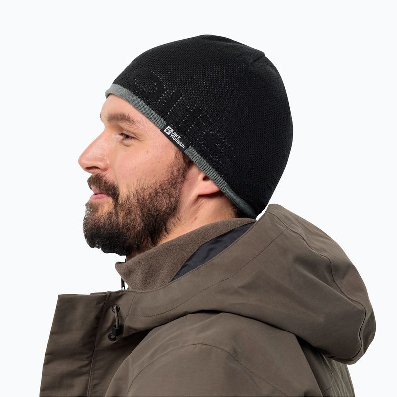 Cappello da trekking del marchio Jack Wolfskin nero 3