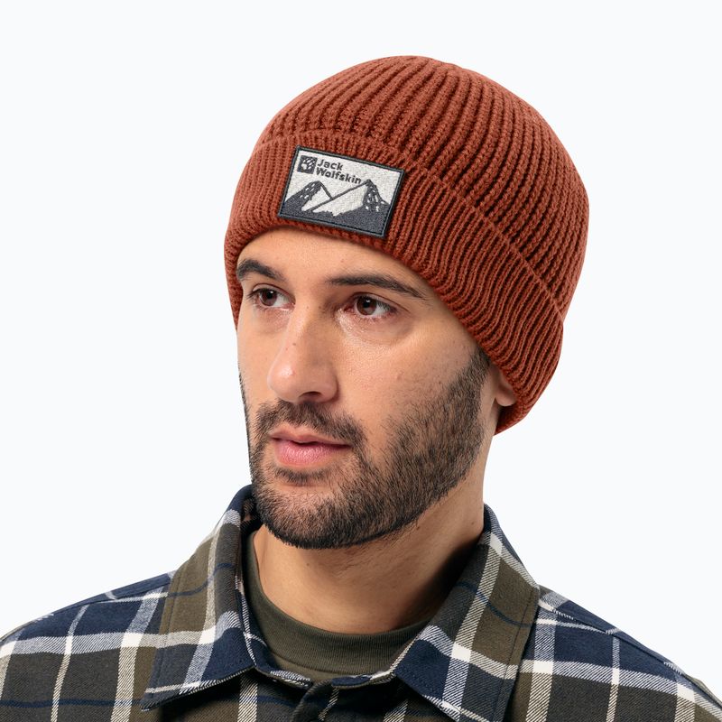 Jack Wolfskin Edo Badge Beanie berretto invernale color carminio 7