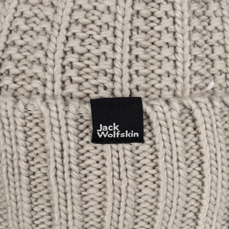 Berretto invernale da donna Jack Wolfskin Highloft Knit Beanie grigio polvere 4