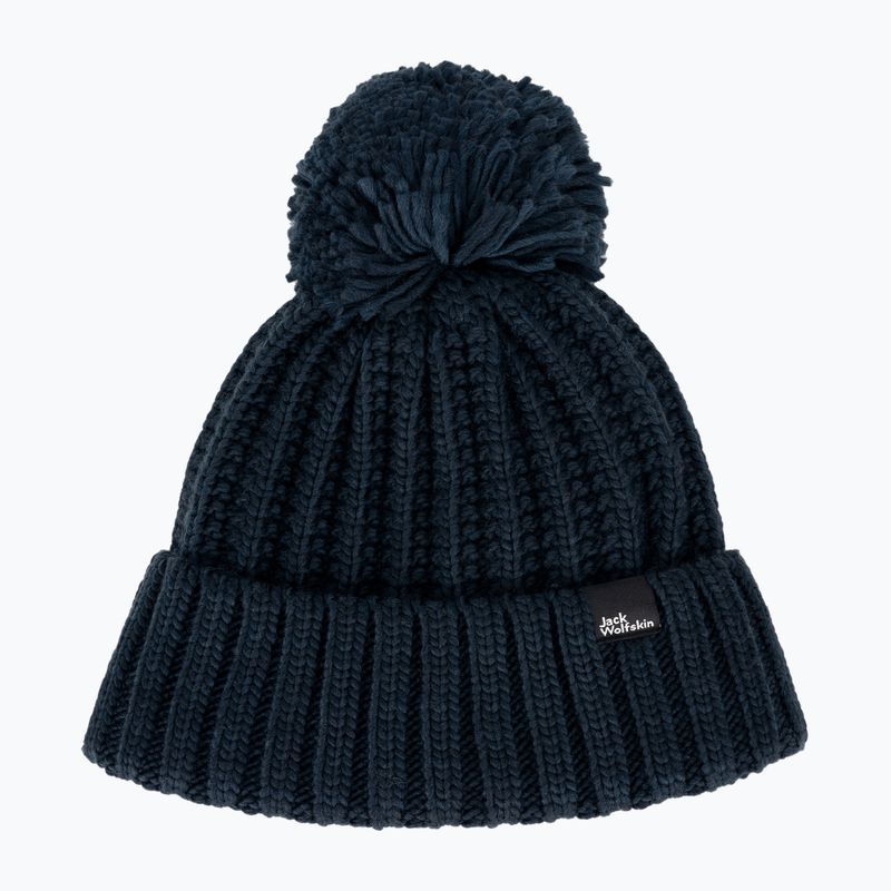 Berretto invernale da donna Jack Wolfskin Highloft Knit Beanie blu notte