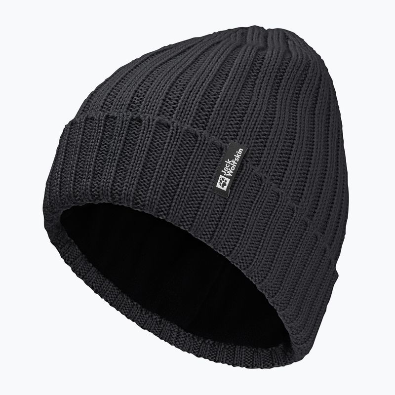 Jack Wolfskin Berretto invernale in maglia a coste nero 2