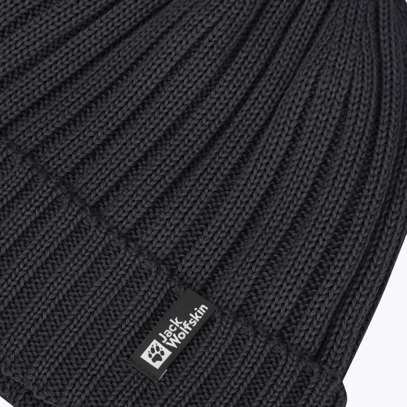 Jack Wolfskin Berretto invernale in maglia a coste nero 4