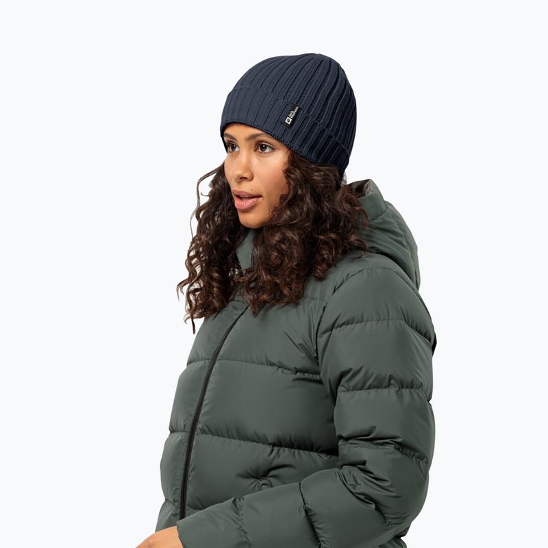 Jack Wolfskin Berretto invernale in maglia a coste blu notte 2