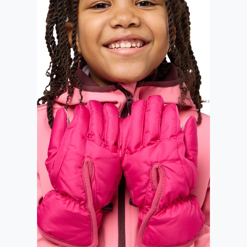 Guanti da trekking per bambini Jack Wolfskin Easy Entry fucsia scuro 2