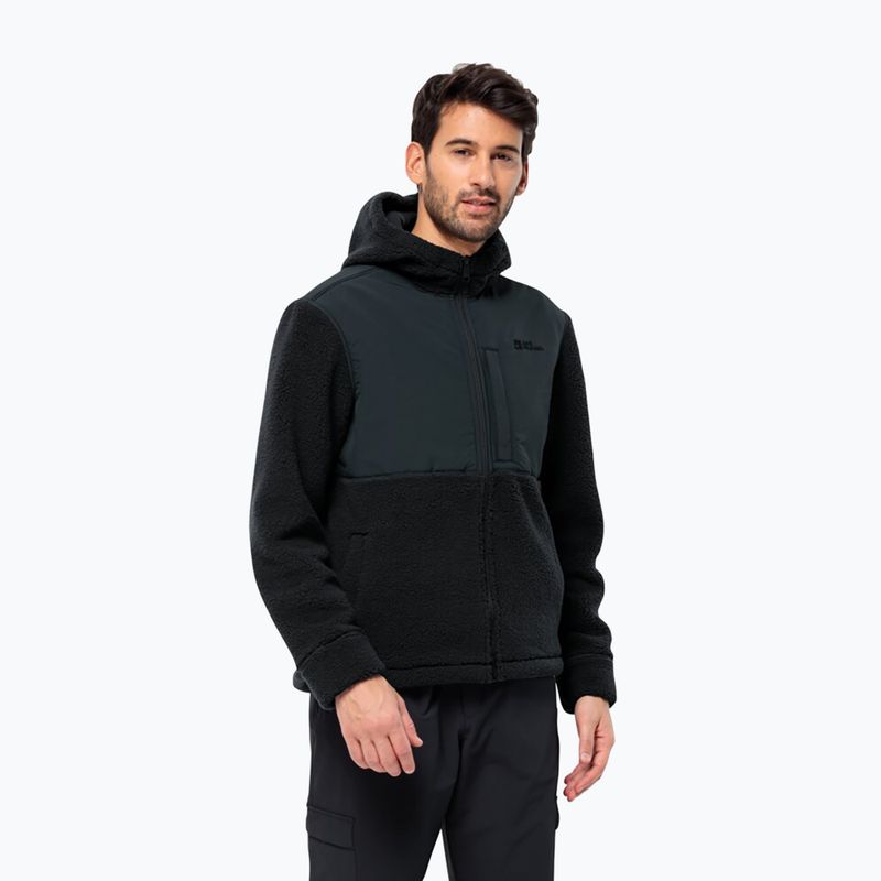 Jack Wolfskin Felslicht Uomo Felpa in pile con cappuccio blu notte