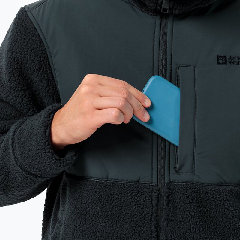 Jack Wolfskin Felslicht Uomo Felpa in pile con cappuccio blu notte 5
