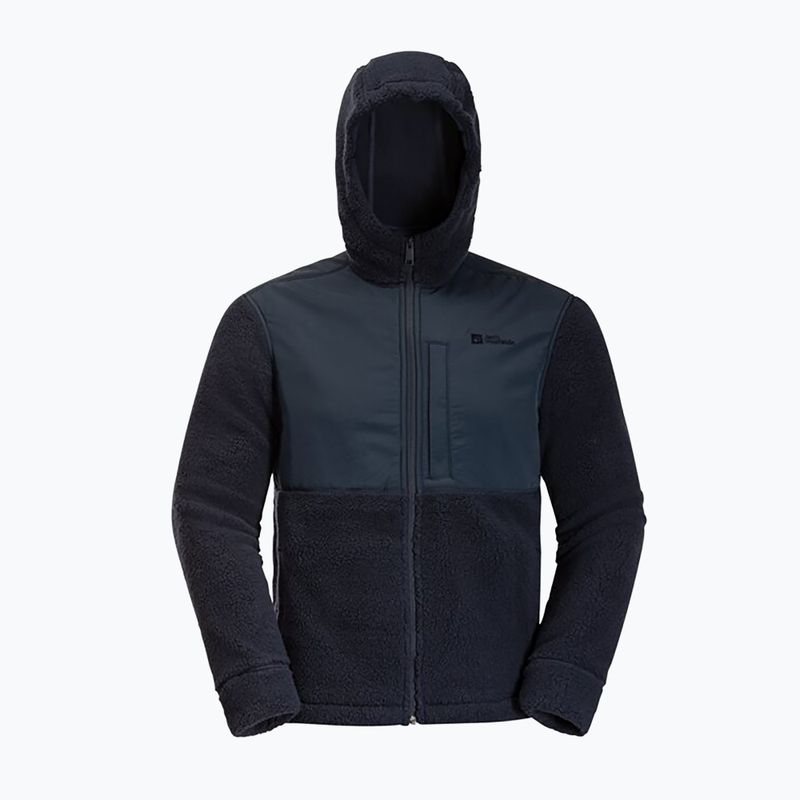 Jack Wolfskin Felslicht Uomo Felpa in pile con cappuccio blu notte 8