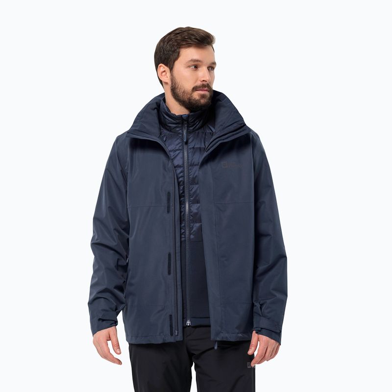 Giacca Jack Wolfskin 3in1 da uomo Feldberg Luntal 3in1 blu notte