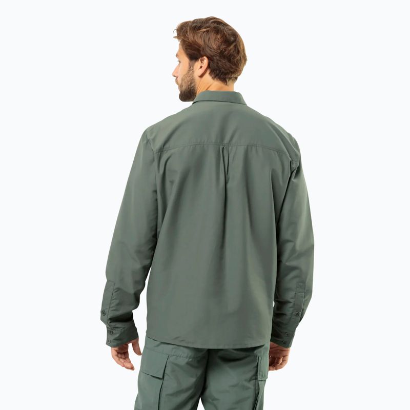 Camicia da trekking Jack Wolfskin Barrier L/S hedge verde uomo 2