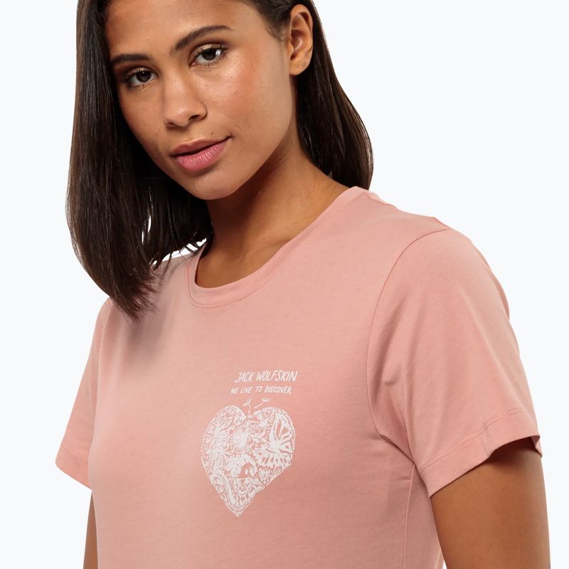 T-shirt Jack Wolfskin da donna Discover Heart rose dawn 3