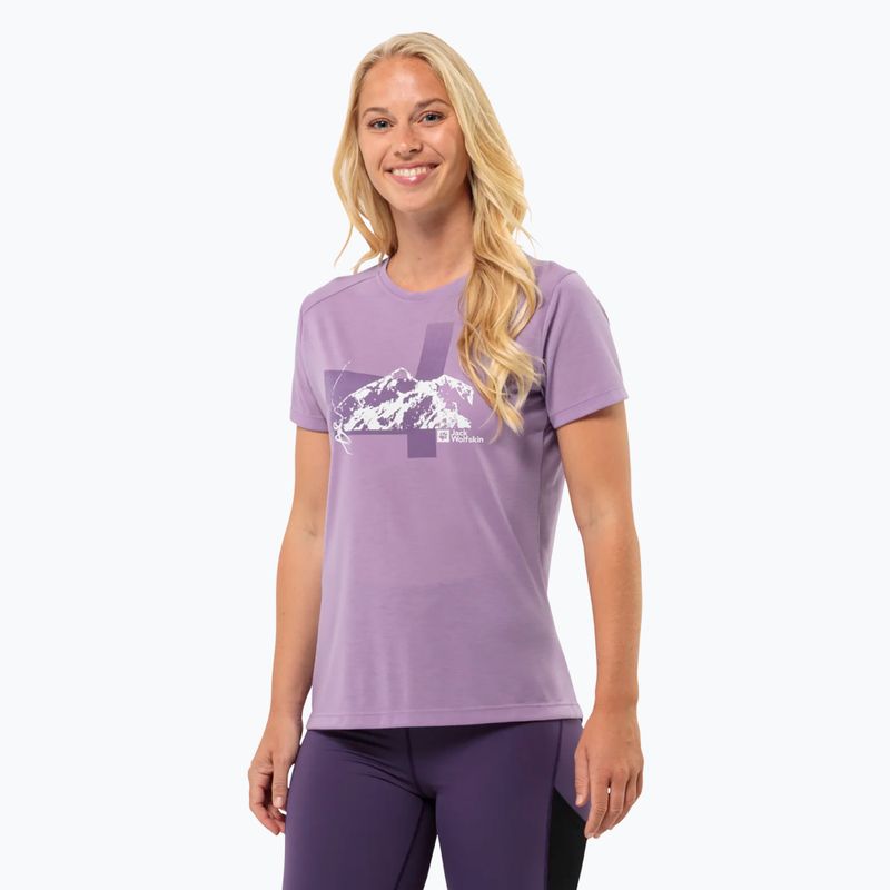 Maglietta da trekking Jack Wolfskin da donna Vonnan S/S Graphic velluto