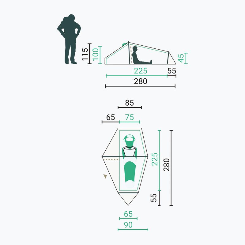 Tenda da trekking monoposto Jack Wolfskin North Timer island moss 2