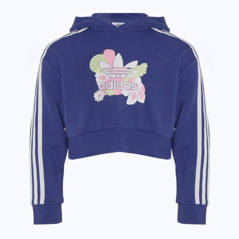 Felpa da bambino adidas Cropped Floral legacy indaco