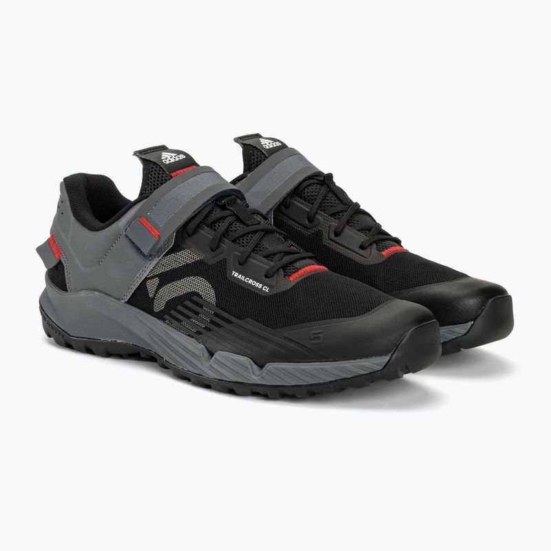 Scarpe da ciclismo MTB da uomo adidas FIVE TEN Trailcross Clip In nucleo nero/grigio tre/rosso 6