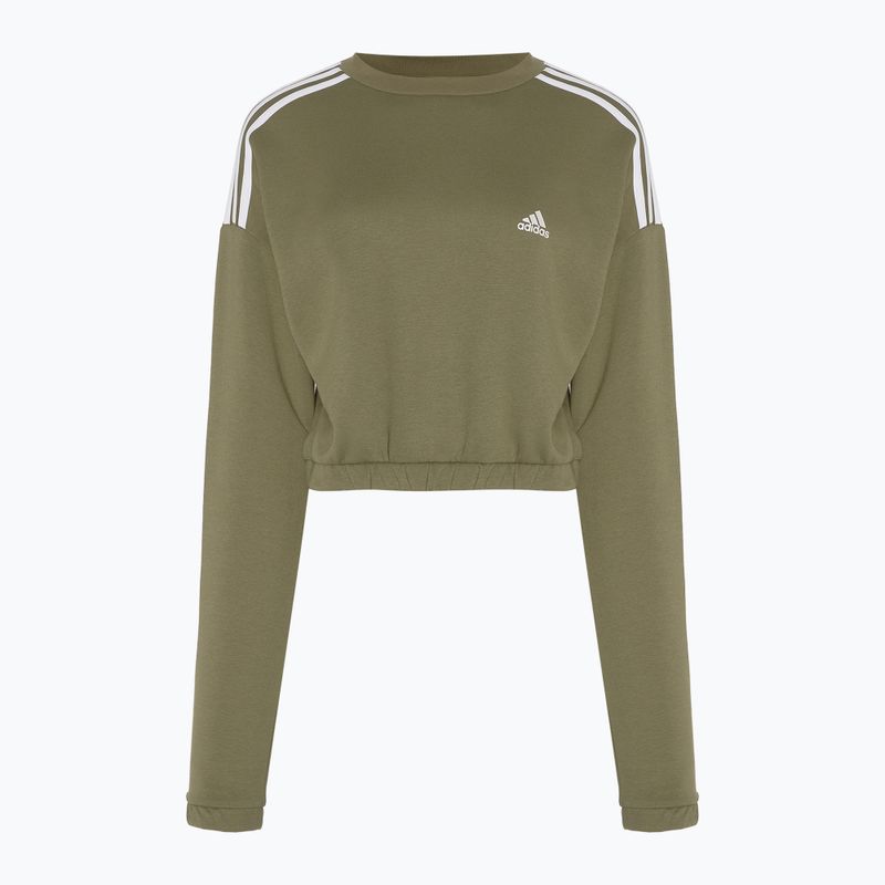 Felpa adidas Hyperglam Crop Crew donna, focus olive