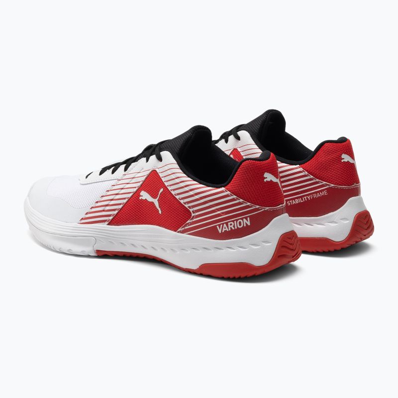 PUMA Varion Scarpe da pallavolo puma bianco/puma nero/rosso ad alto rischio 3