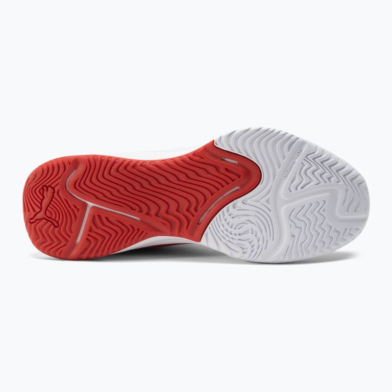 PUMA Varion Scarpe da pallavolo puma bianco/puma nero/rosso ad alto rischio 5