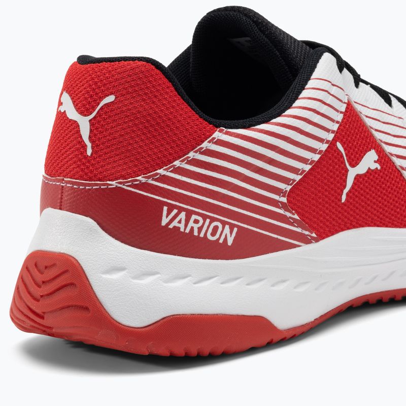 PUMA Varion Scarpe da pallavolo puma bianco/puma nero/rosso ad alto rischio 8