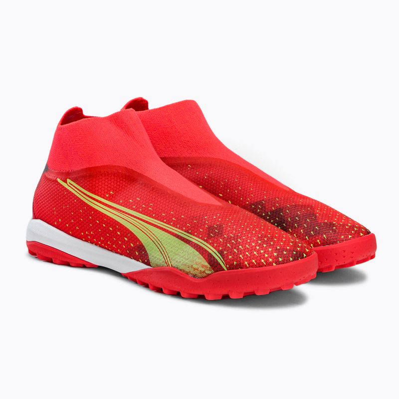 Scarpe da calcio PUMA Ultra Match+ LL TT da uomo: corallo acceso/luce frizzante/puma nero 4