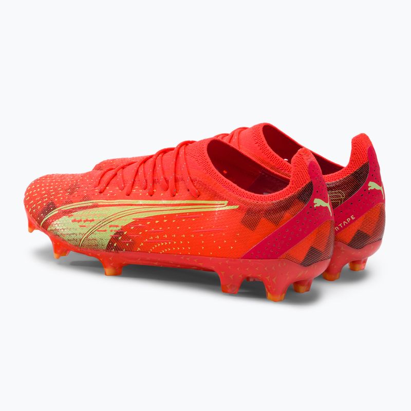 Scarpe da calcio PUMA Ultra Ultimate FG/AG da uomo, corallo infuocato/luce frizzante 3
