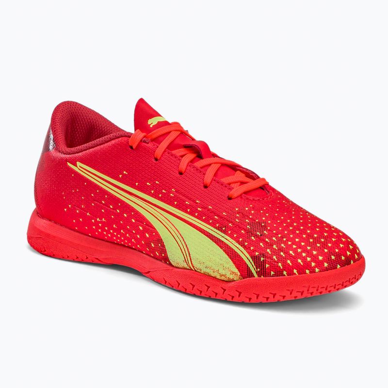 Scarpe da calcio PUMA Ultra Play IT da bambino corallo acceso/luce frizzante/puma nero