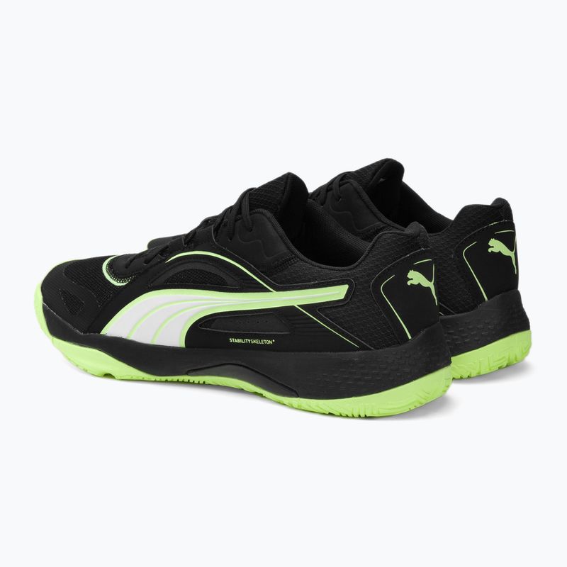 Scarpe da pallamano da uomo PUMA Solarstrike II puma nero/puma bianco/fizzy light 3