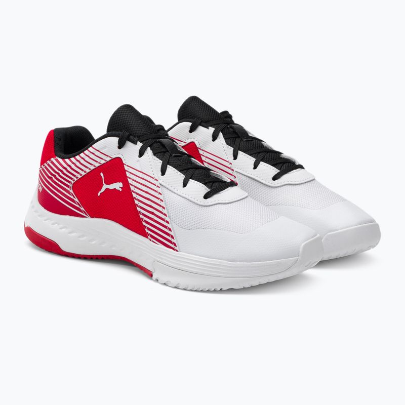 PUMA Varion scarpe da pallavolo per bambini puma bianco/puma nero/rosso alto rischio 4