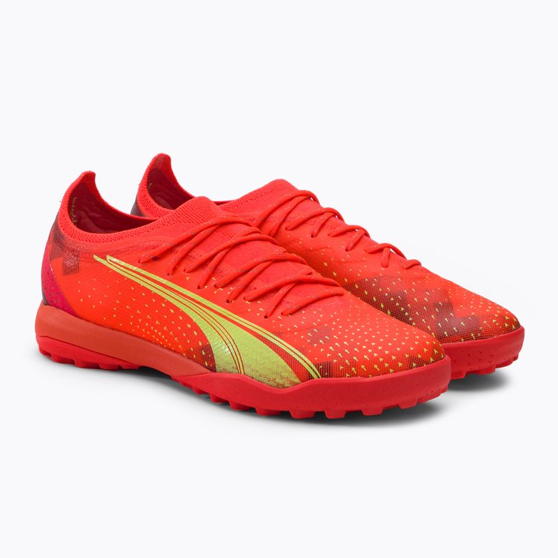 Scarpe da calcio PUMA Ultra Ultimate Cage da uomo, corallo infuocato/luce frizzante/puma nero 4