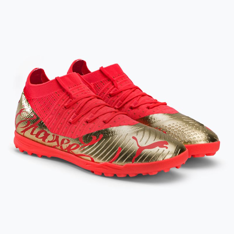 PUMA Future Z 3.4 Neymar Jr. scarpe da calcio per bambini. TT corallo infuocato/oro 4