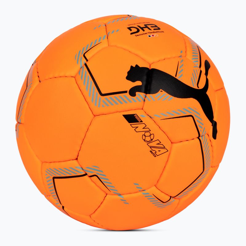 PUMA Nova Match fluo arancione/blu atollo pallamano dimensioni 3 2