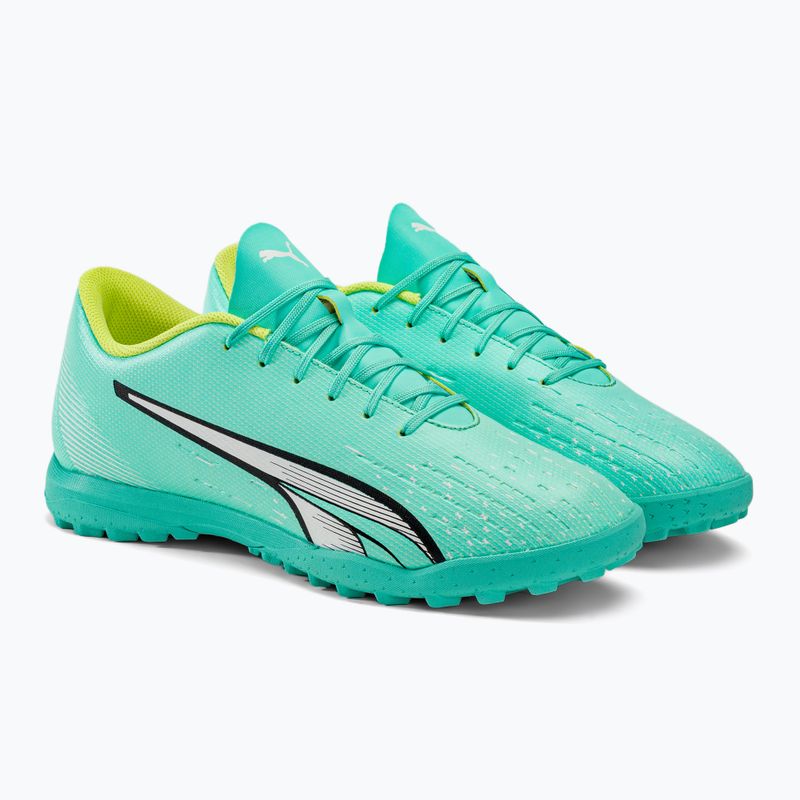 Scarpe da calcio PUMA Ultra Play TT da uomo, blu elettrico/puma bianco/giallo veloce 4