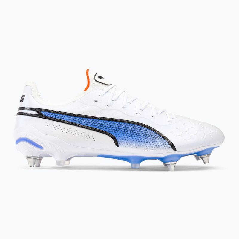 PUMA King Ultimate MXSG scarpe da calcio da uomo puma bianco/puma nero/blu glimmer/ultra orange 2