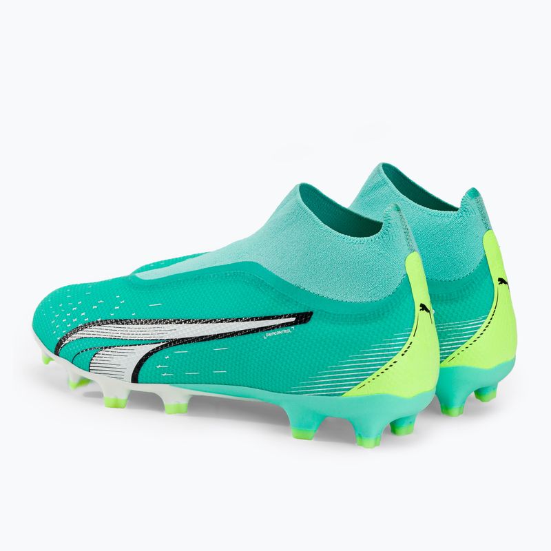 Scarpe da calcio da uomo PUMA Ultra Match+ LL FG/AG electric peppermint/puma bianco/fast yellow 3