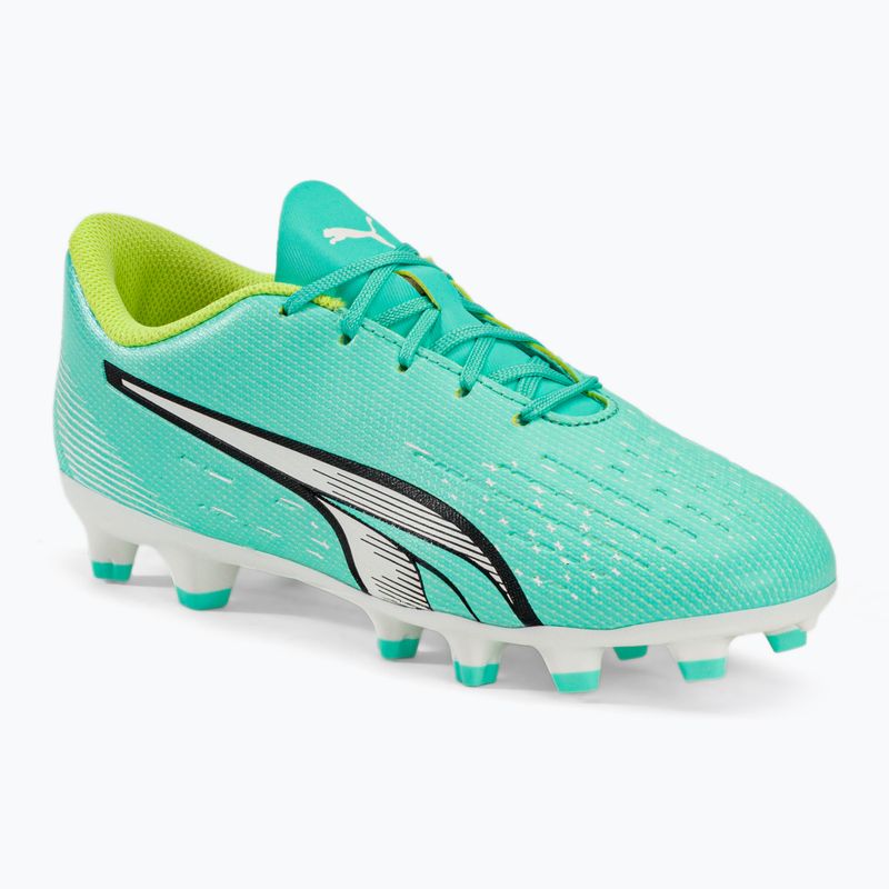 Scarpe da calcio PUMA Ultra Play FG/AG electric peppermint/puma white/fast yellow da bambino