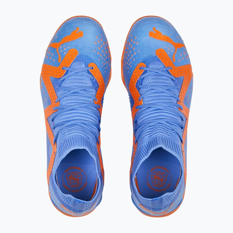 PUMA Future Match IT + Mid blu glimmer/puma bianco/ultra arancione scarpe da calcio per bambini 14